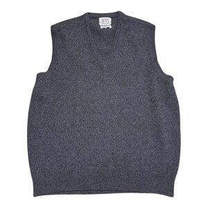 Vintage 70s 80s Wallachs Alan Paine Gray Lambswool Acrylic Sweater Vest Men’s 42